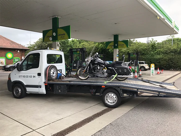 Reliable motorcycle towing for immediate assistance.