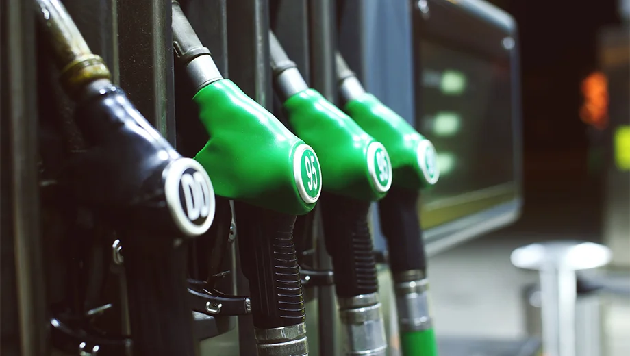 Fuel pumps at a petrol station.